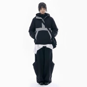 NWT Black Reflective Windbreaker Jacket